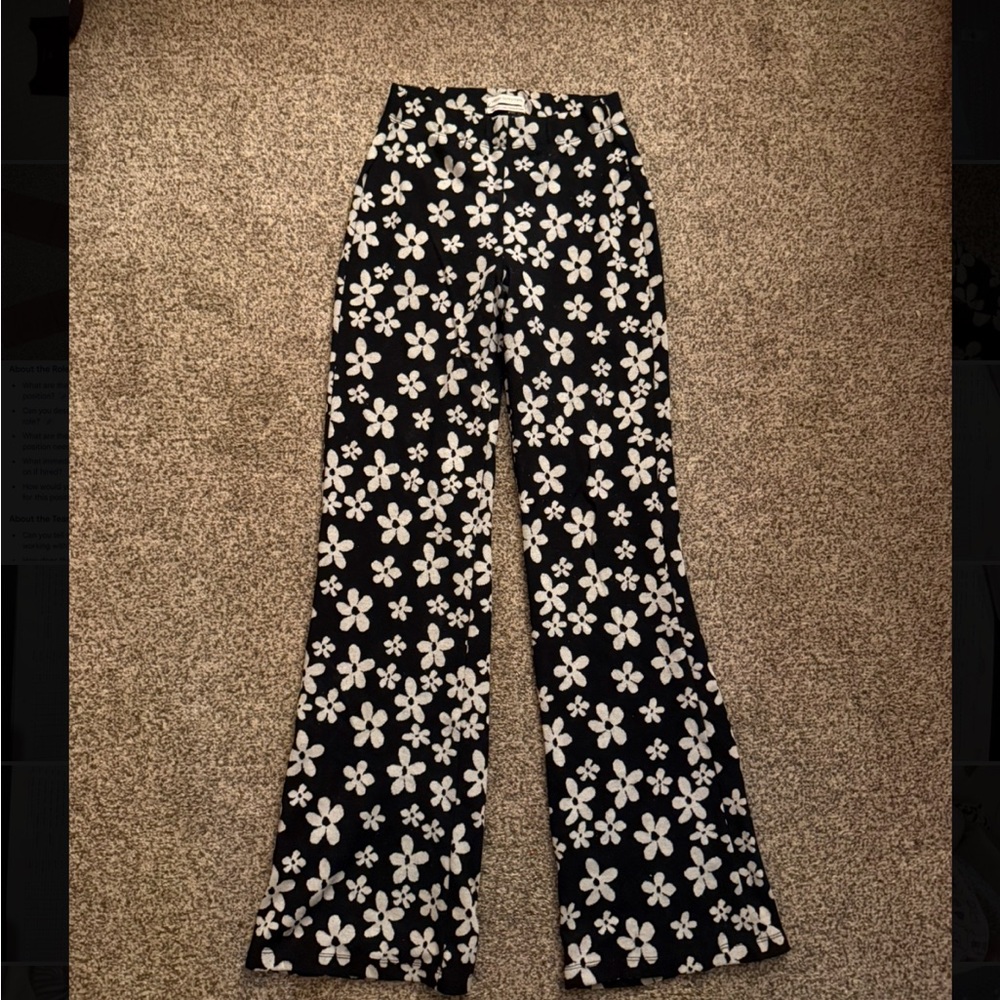 Urban Floral Black and White Women's Pants
